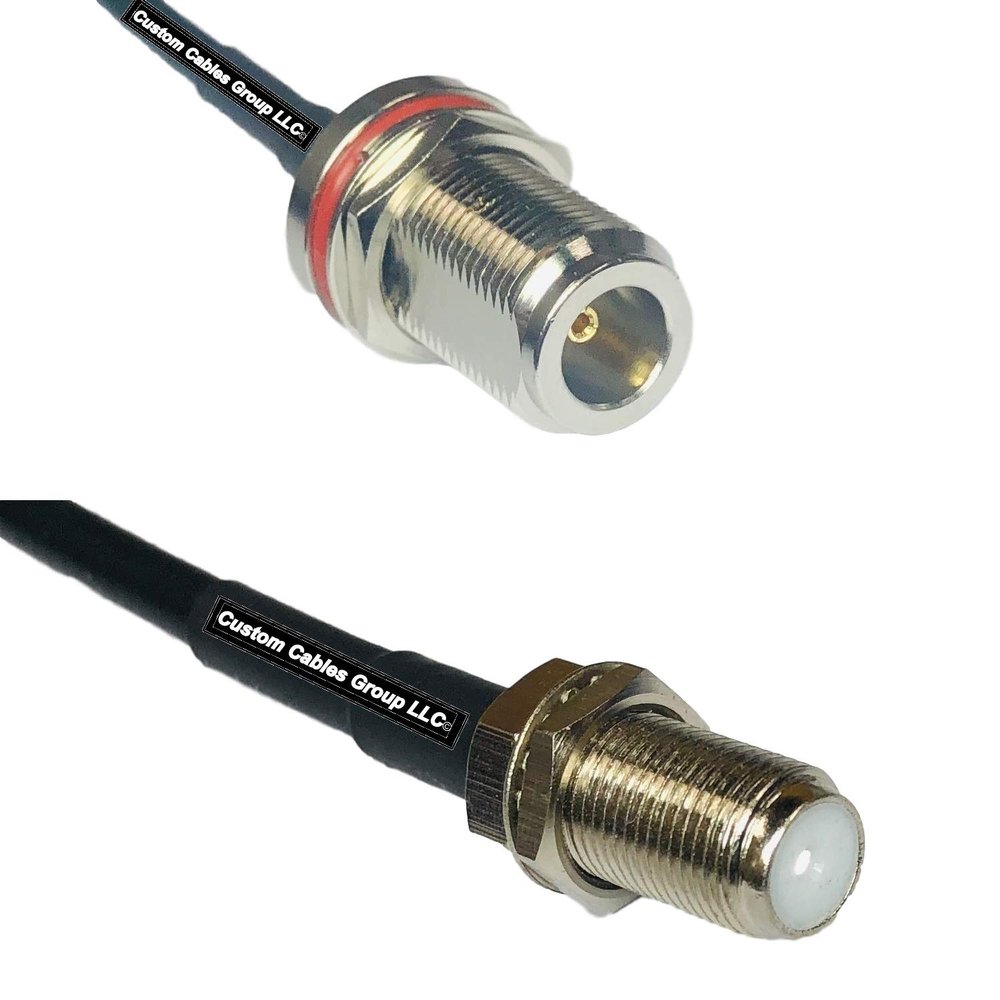 10 feet RFC240 KSR240 N Female Bulkhead to F Female RF Pigtail Coaxial Cable
