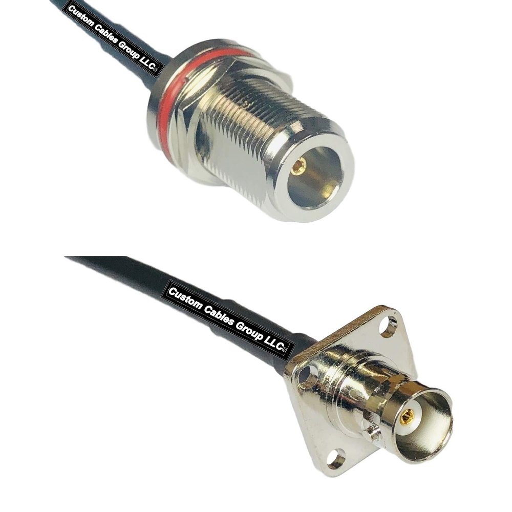 10 feet RFC240 KSR240 N Female Bulkhead to BNC Flange Female RF Pigtail Coaxial Cable