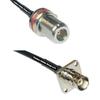 10 feet RFC240 KSR240 N Female Bulkhead to BNC Flange Female RF Pigtail Coaxial Cable view 1