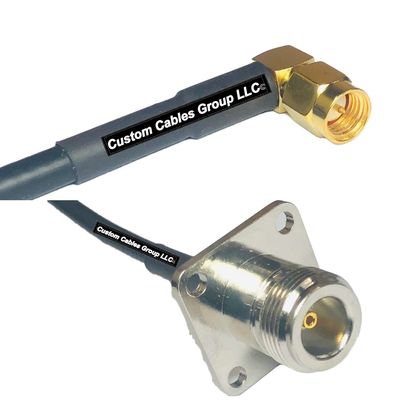 25 feet RFC240 KSR240 SMA Male Angle to N Flange Female RF Pigtail Coaxial Cable