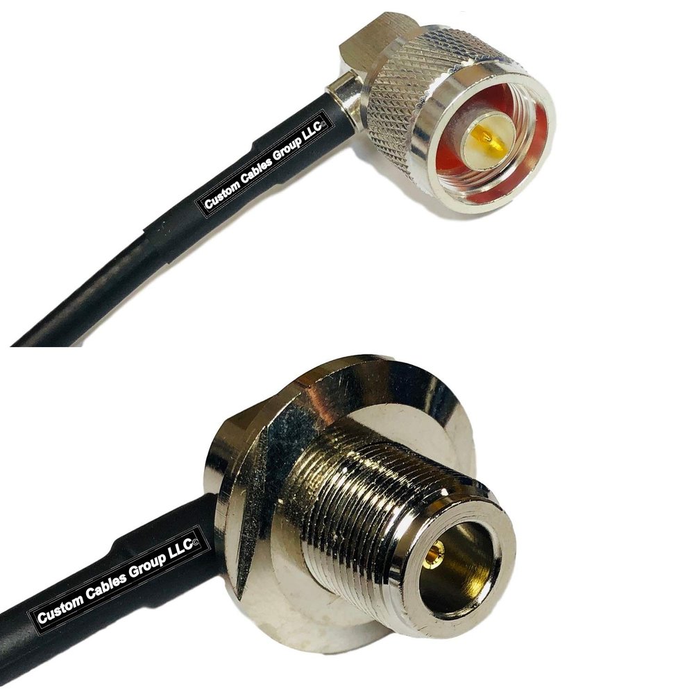 10 feet RFC240 KSR240 N Male Angle to N Female Bulkhead Angle RF Pigtail Coaxial Cable