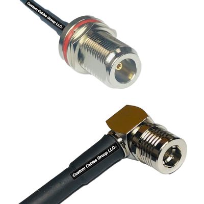 10 feet RFC240 KSR240 N Female Bulkhead to QMA Male Angle RF Pigtail Coaxial Cable