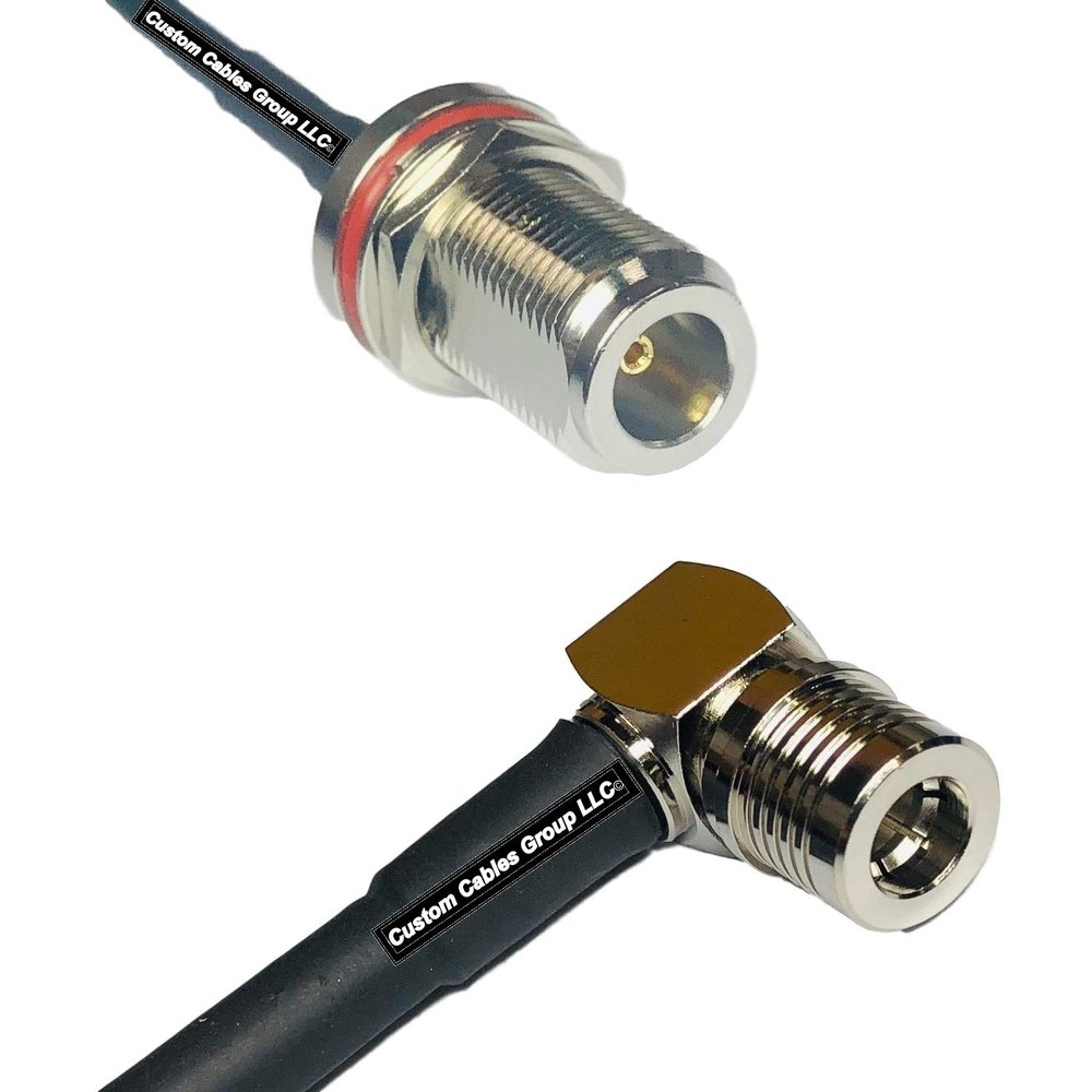 10 feet RFC240 KSR240 N Female Bulkhead to QMA Male Angle RF Pigtail Coaxial Cable