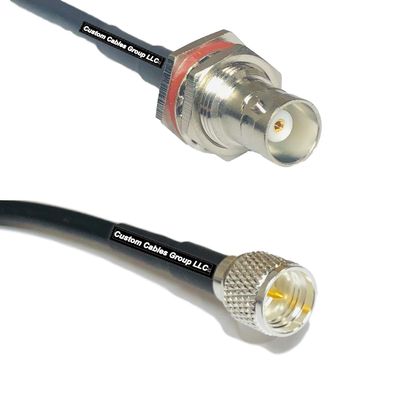 25 feet RFC240 KSR240 BNC Female Big Bulkhead to Mini UHF Male RF Pigtail Coaxial Cable
