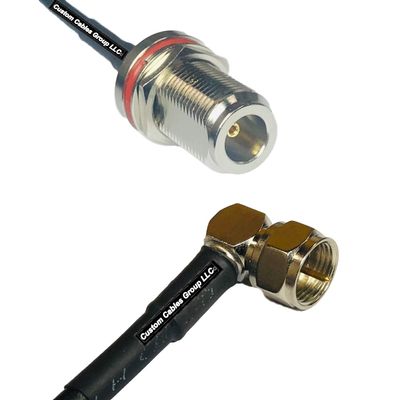 10 feet RFC240 KSR240 N Female Bulkhead to F Male Angle RF Pigtail Coaxial Cable