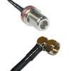 10 feet RFC240 KSR240 N Female Bulkhead to F Male Angle RF Pigtail Coaxial Cable view 1