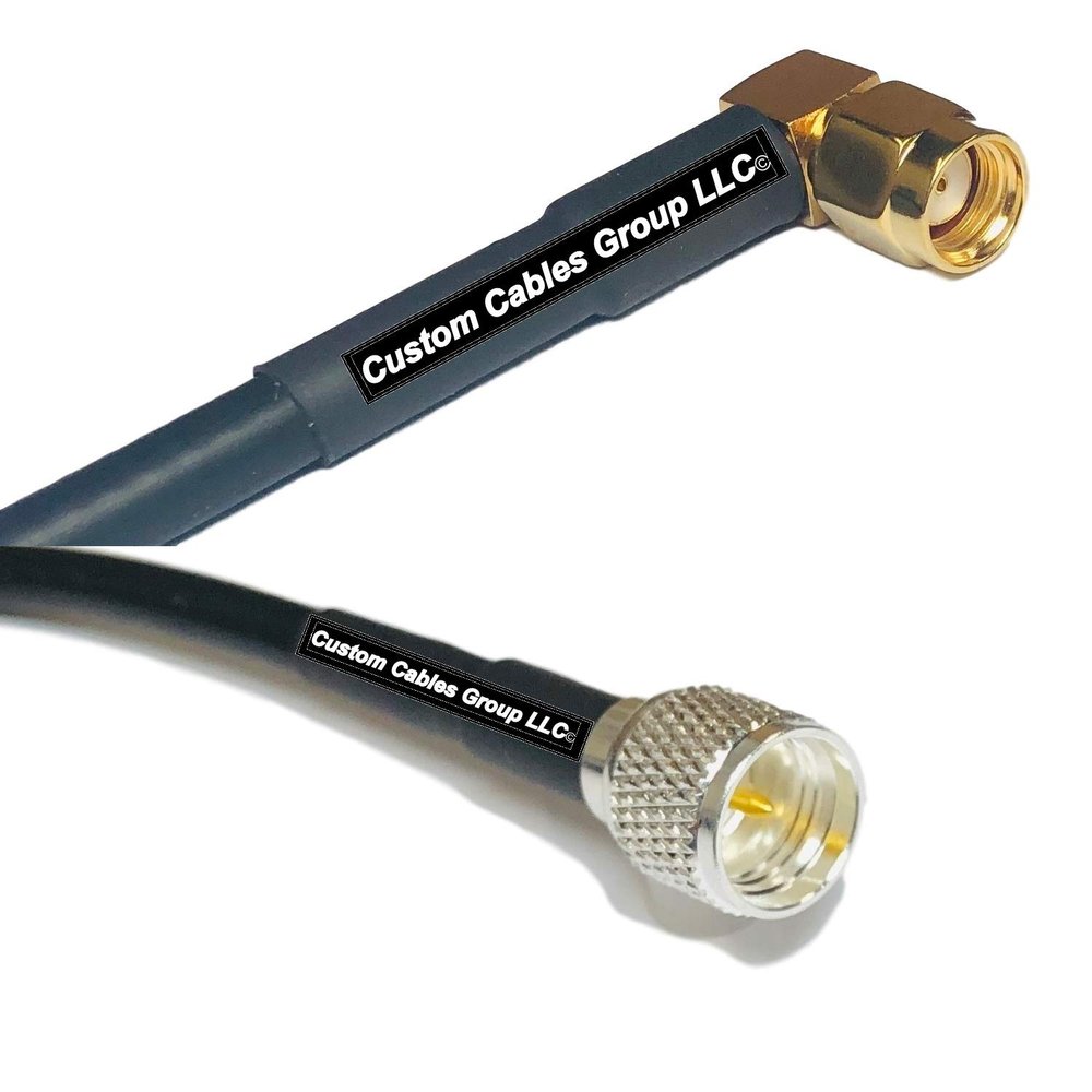 25 feet RFC240 KSR240 RP-SMA Male Angle to Mini UHF Male RF Pigtail Coaxial Cable