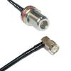 50 feet RFC240 KSR240 N Female Bulkhead to TNC Male Angle RF Pigtail Coaxial Cable view 1
