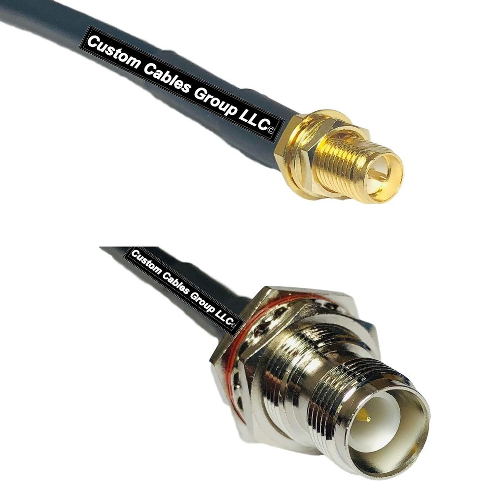 10 feet RFC240 KSR240 RP-SMA Female to RP-TNC Female Bulkhead RF Pigtail Coaxial Cable