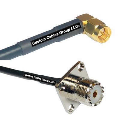 25 feet RFC240 KSR240 SMA Male Angle to UHF Female Flange RF Pigtail Coaxial Cable