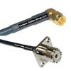25 feet RFC240 KSR240 SMA Male Angle to UHF Female Flange RF Pigtail Coaxial Cable view 1