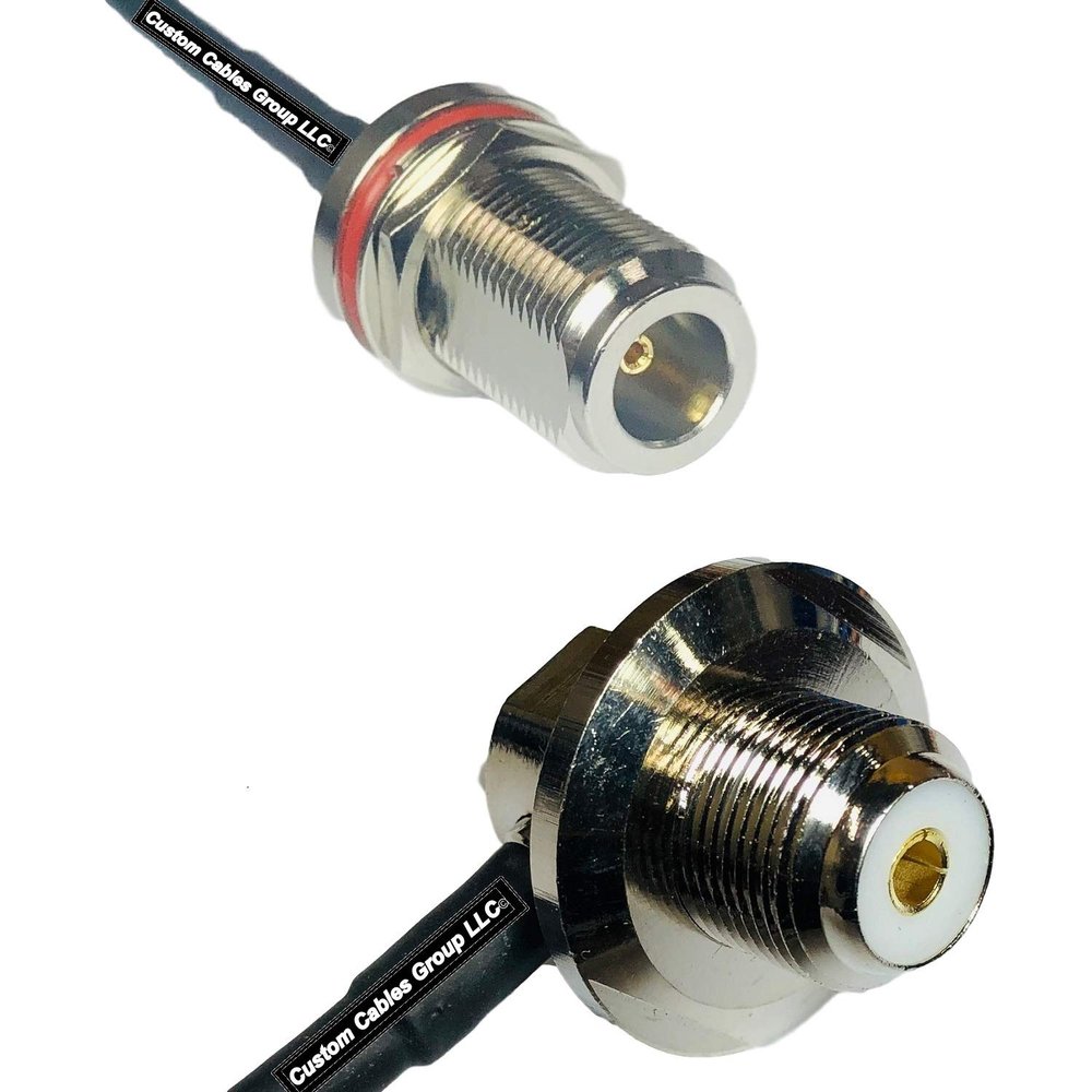 10 feet RFC240 KSR240 N Female Bulkhead to UHF Female Angle Bulkhead RF Pigtail Coaxial Cable