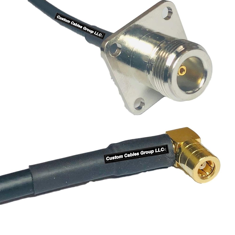 50 feet RFC240 KSR240 N Flange Female to SMB Female Angle RF Pigtail Coaxial Cable