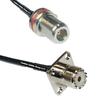50 feet RFC240 KSR240 N Female Bulkhead to UHF Female Flange RF Pigtail Coaxial Cable view 1