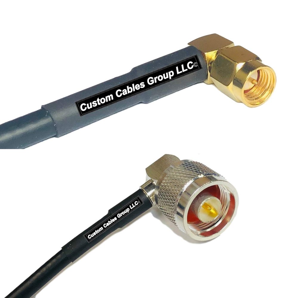 50 feet RFC240 KSR240 SMA Male Angle to N Male Angle RF Pigtail Coaxial Cable