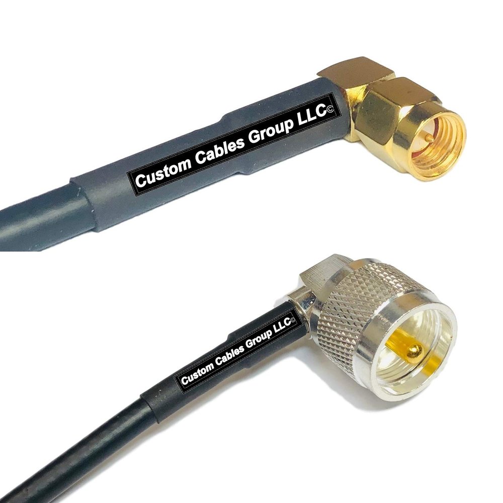 50 feet RFC240 KSR240 SMA Male Angle to UHF Male Angle RF Pigtail Coaxial Cable