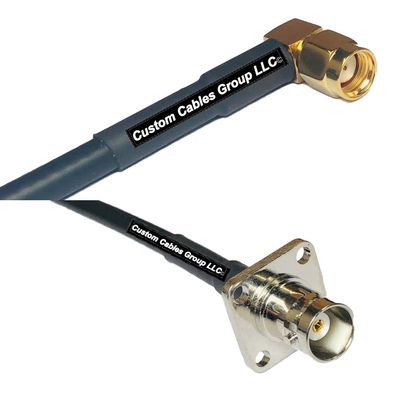 10 feet RFC240 KSR240 RP-SMA Male Angle to BNC Flange Female RF Pigtail Coaxial Cable