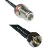 25 feet RFC240 KSR240 N Female Bulkhead to F Male RF Pigtail Coaxial Cable view 1
