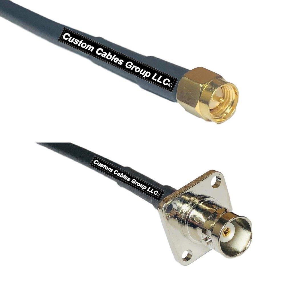 10 feet RFC240 KSR240 SMA Male to BNC Flange Female RF Pigtail Coaxial Cable
