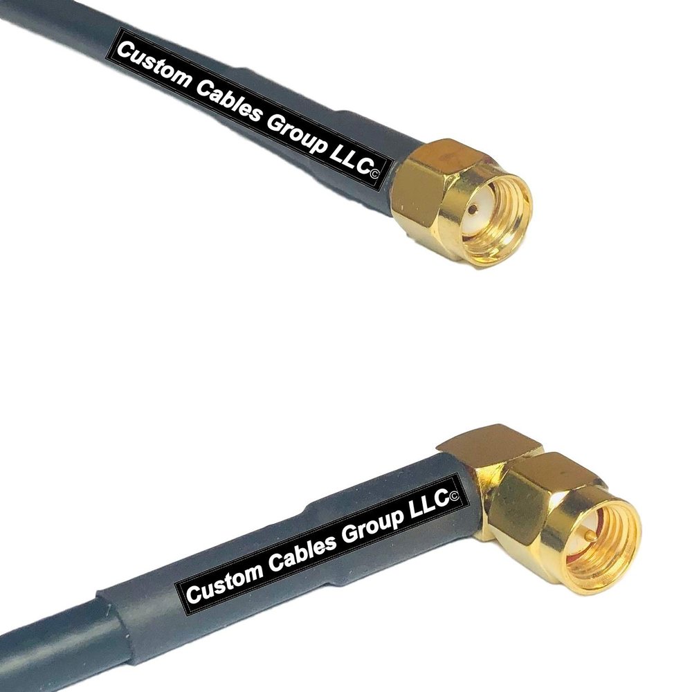 25 feet RFC240 KSR240 RP-SMA Male to SMA Male Angle RF Pigtail Coaxial Cable