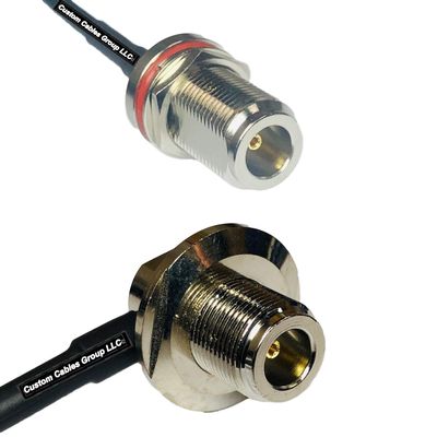 10 feet RFC240 KSR240 N Female Bulkhead to N Female Bulkhead Angle RF Pigtail Coaxial Cable