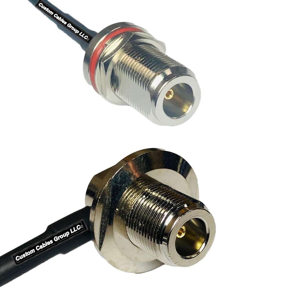 10 feet RFC240 KSR240 N Female Bulkhead to N Female Bulkhead Angle RF Pigtail Coaxial Cable