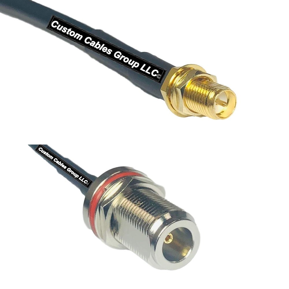 10 feet RFC240 KSR240 RP-SMA Female to N Female Bulkhead RF Pigtail Coaxial Cable
