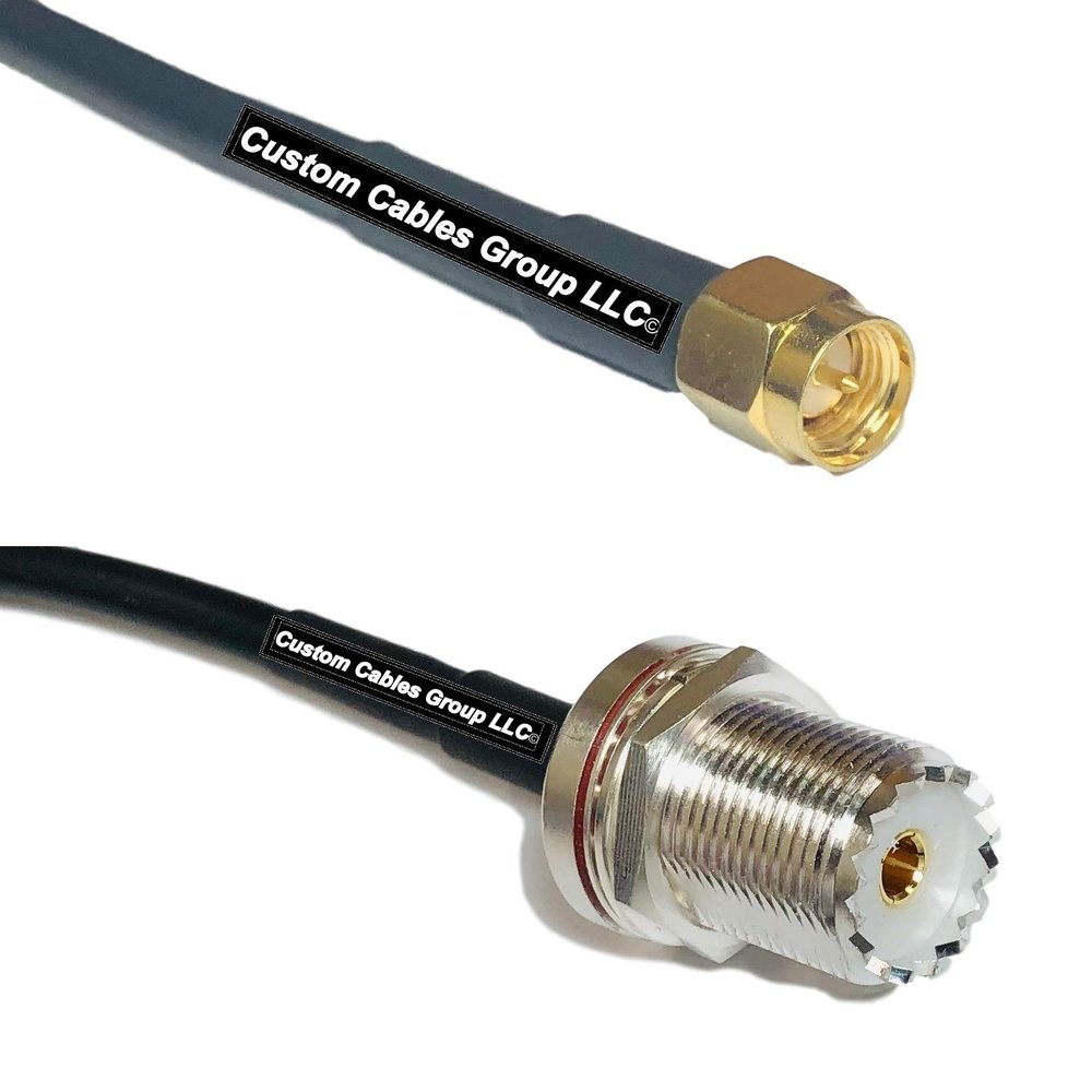 25 feet RFC240 KSR240 SMA Male to UHF Female Bulkhead RF Pigtail Coaxial Cable