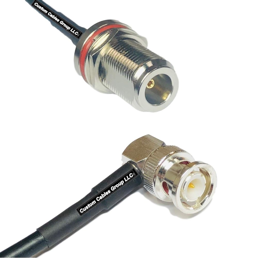 10 feet RFC240 KSR240 N Female Bulkhead to BNC Male Angle RF Pigtail Coaxial Cable