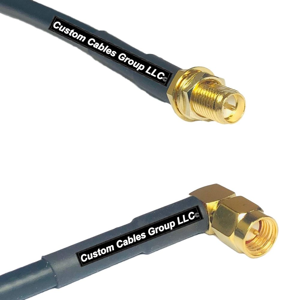50 feet RFC240 KSR240 RP-SMA Female to SMA Male Angle RF Pigtail Coaxial Cable