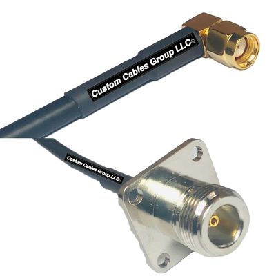 25 feet RFC240 KSR240 RP-SMA Male Angle to N Flange Female RF Pigtail Coaxial Cable