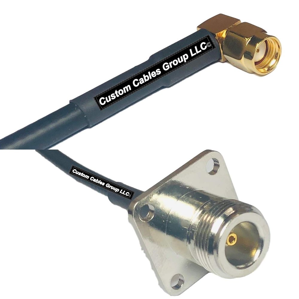 25 feet RFC240 KSR240 RP-SMA Male Angle to N Flange Female RF Pigtail Coaxial Cable