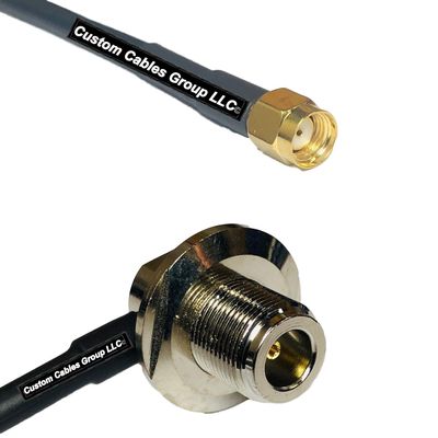 25 feet RFC240 KSR240 RP-SMA Male to N Female Bulkhead Angle RF Pigtail Coaxial Cable