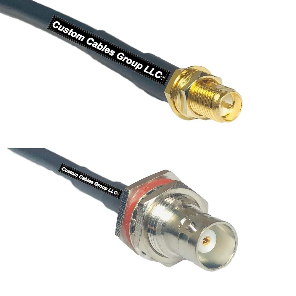 10 feet RFC240 KSR240 RP-SMA Female to BNC Female Big Bulkhead RF Pigtail Coaxial Cable