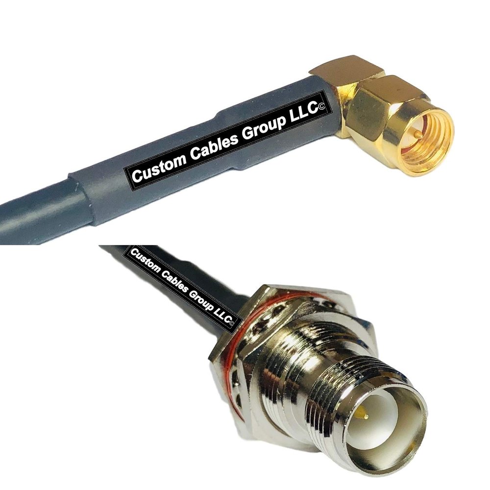 50 feet RFC240 KSR240 SMA Male Angle to RP-TNC Female Bulkhead RF Pigtail Coaxial Cable
