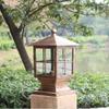 WFZRXFC American Retro Cross Pattern Outdoor Post Lamp IP54 Waterproof and Moisture-Proof Pillar Headlight Outdoor Post Lights Deck Path Pathway Garden Light Column Lamp view 2