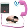 YTYKINOY Retro 3.5mm Telephone Handset Cell Phone Receiver Mic Microphone Speaker for iPhone iPad Mobile Phones Cellphone Smartphone (Pink) view 2