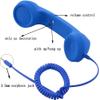 YTYKINOY Retro 3.5mm Telephone Handset Cell Phone Receiver Mic Microphone Speaker for iPhone iPad Mobile Phones Cellphone Smartphone (Blue) view 2