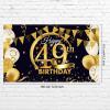 49th Birthday Party Decoration, Extra Large Fabric Black Gold Sign Poster for Anniversary Photo Booth Backdrop Background Banner, Birthday Party Supplies, 72.8 x 43.3 Inch view 2