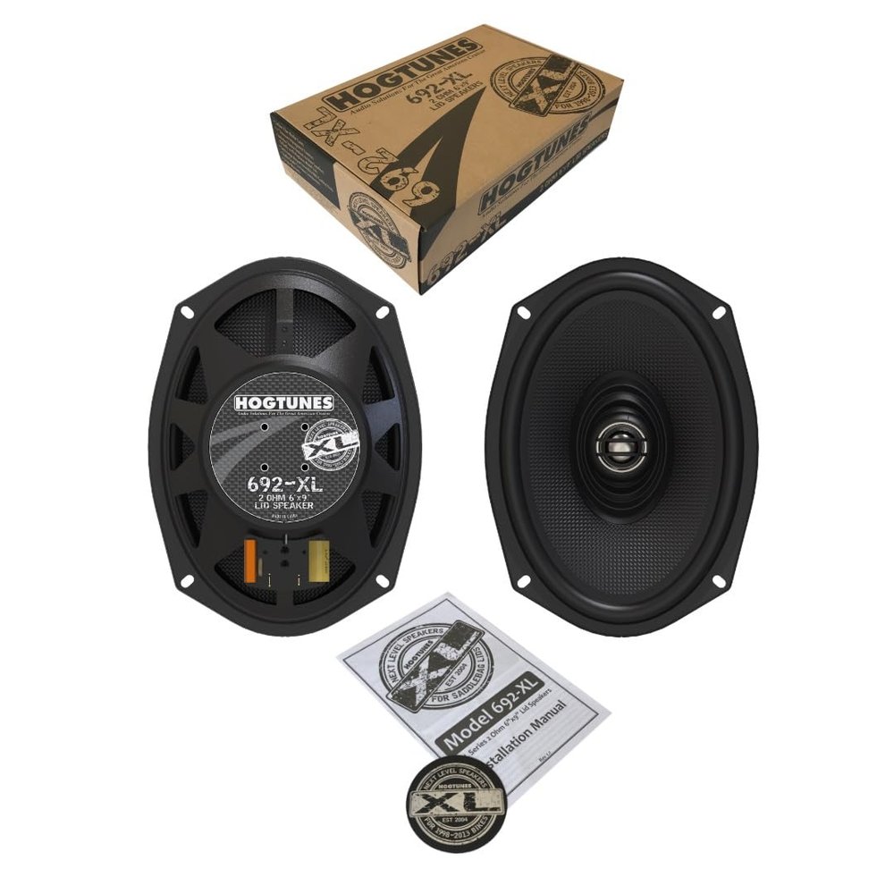 Hogtunes 692-XL High Performance XL Series 400 Watt 6"x9" Speakers (2 Pack), Fits Most Replacement Saddlebag Lids on 1998-Current Harley-Davidson Motorcycles