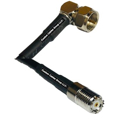 25 feet RFC240 KSR240 F Male Angle to Mini UHF Female RF Pigtail Coaxial Cable