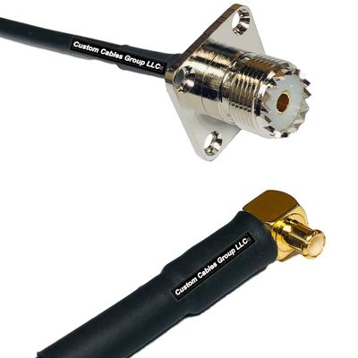 10 feet RFC240 KSR240 UHF Female Flange to MCX Male Angle RF Pigtail Coaxial Cable