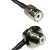 50 feet RFC240 KSR240 SO239 UHF Female to UHF Female Angle Bulkhead RF Pigtail Coaxial Cable view 1