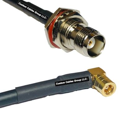 25 feet RFC240 KSR240 TNC Female Bulkhead to SMB Female Angle RF Pigtail Coaxial Cable