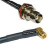 25 feet RFC240 KSR240 TNC Female Bulkhead to SMB Female Angle RF Pigtail Coaxial Cable view 1