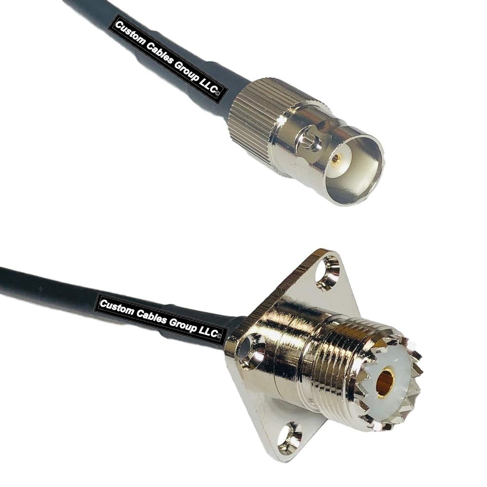 25 feet RFC240 KSR240 BNC Female to UHF Female Flange RF Pigtail Coaxial Cable