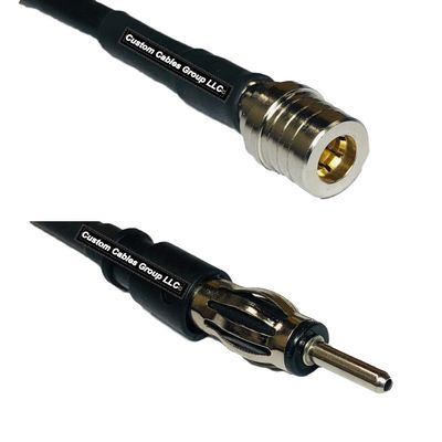 10 feet RFC240 KSR240 QMA Male to AM/FM Male RF Pigtail Coaxial Cable