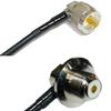 25 feet RFC240 KSR240 UHF Male Angle to UHF Female Angle Bulkhead RF Pigtail Coaxial Cable view 1