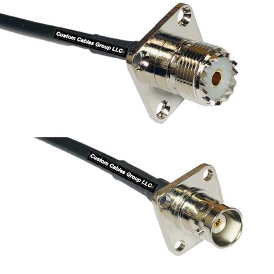 25 feet RFC240 KSR240 UHF Female Flange to BNC Flange Female RF Pigtail Coaxial Cable