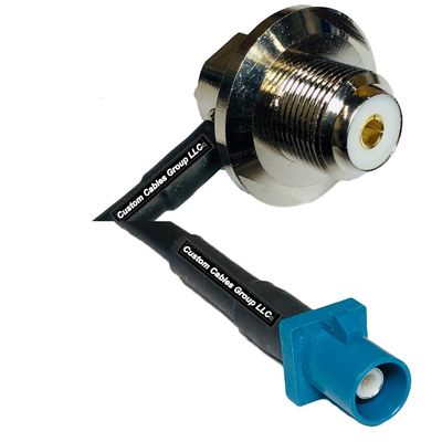 25 feet RFC240 KSR240 UHF Female Angle Bulkhead to Fakra Z Male RF Pigtail Coaxial Cable